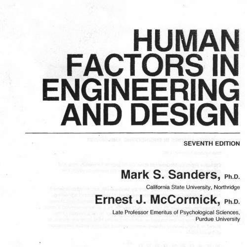 Human Factors in Engineering and Design 7th edition