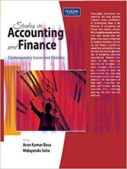 (PDF)Studies in Accounting and Finance: Contemporary Issues and Debates 1st Edition