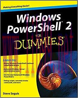 Windows PowerShell 2 For Dummies 1st Edition