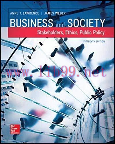 [EPUB]Business and Society - Stakeholders, Ethics, Public Policy 15th Edition [Anne Lawrence]
