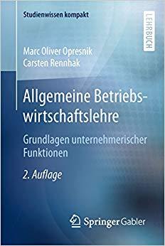 (PDF)Allgemeine Betriebswirtschaftslehre Grundlagen unternehmerischer Funktionen (Studienwissen...