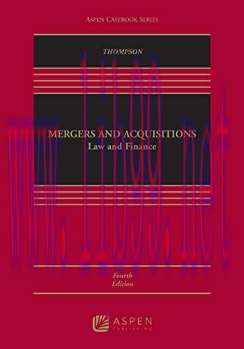 [PDF]Mergers and Acquisitions, Law and Finance, (Aspen Casebook) 4th Edition