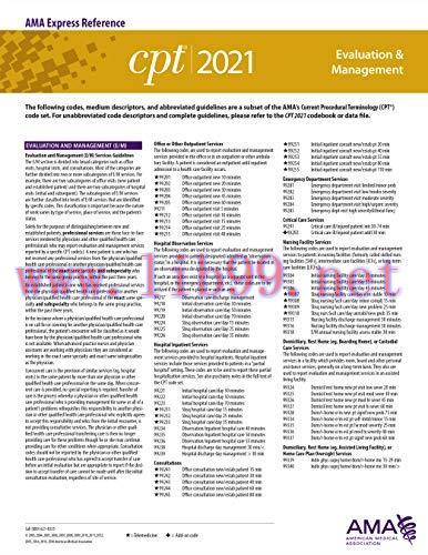 [AME]Evaluation and Management (CPT 2021 Express Reference Coding Card) (Original PDF)