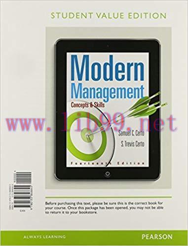 (PDF)MyManagementLab&reg; with Pearson eText &mdash; Instant Access &mdash; for Modern Management 14th Edition