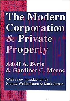 (PDF)The Modern Corporation and Private Property 2nd Edition