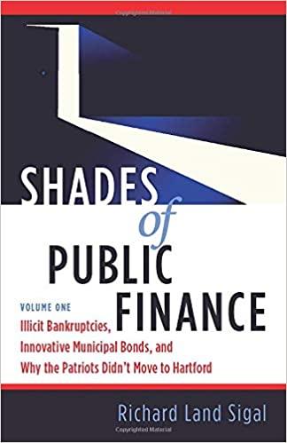 (PDF)Shades of Public Finance Vol 1 Illicit Bankruptcies, Innovative Municipal Bonds, and Why t...
